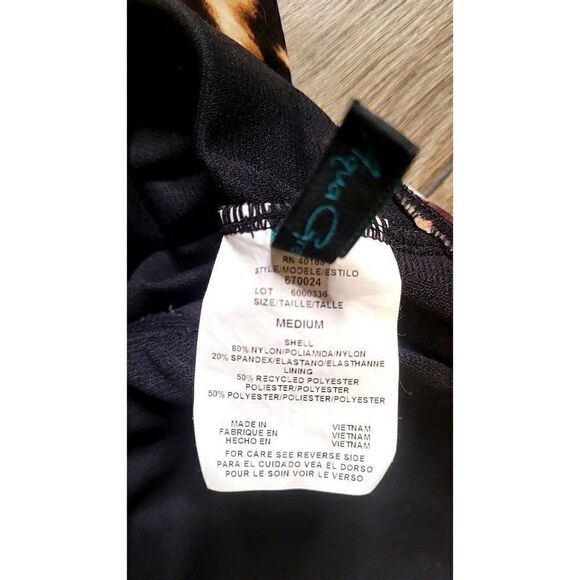 Aqua Green Tiger Print Haulter One Piece Swimsuit Women's Size Medium - Picture 4 of 4